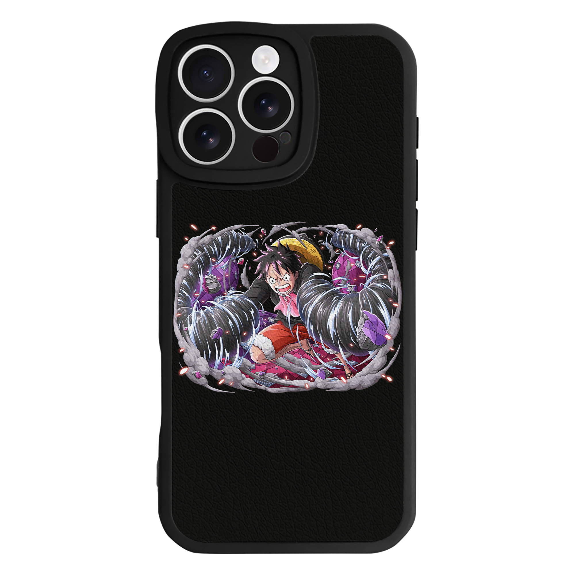 （画像用） ワンピース モンキー・D・ルフィ ONE PIECE Monkey D. Luffy 【iPhone 16シリーズ対応】シリコンスマホケース（レザー調） 材質：シリコン